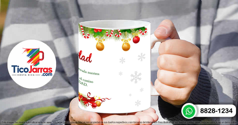 Taza Navideña con adornos navideños - imagen 4