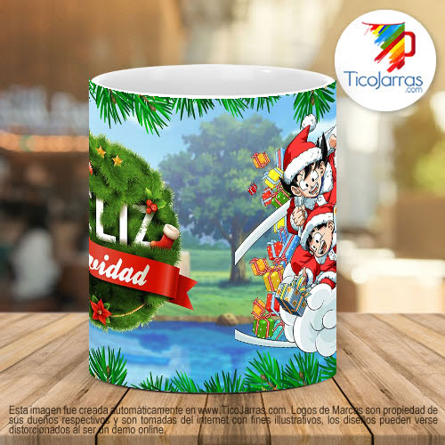 Tazas Personalizadas Feliz Navidad - Goku