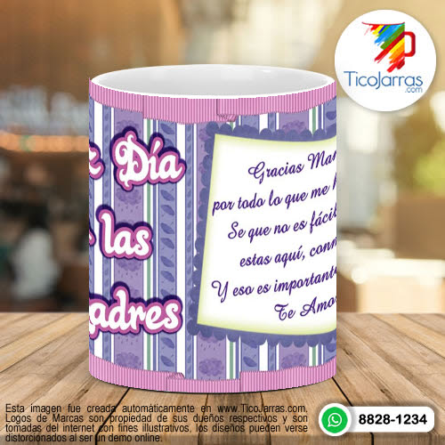 Tazas Personalizadas Feliz Día Mamá, con mensaje