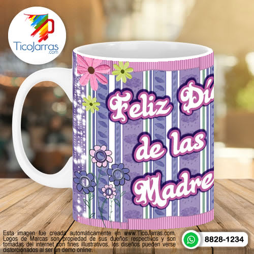 Jarras Personalizadas Feliz Día Mamá, con mensaje