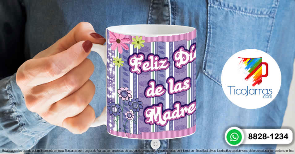 Tazas Personalizadas en Costa Rica Feliz Día Mamá, con mensaje
