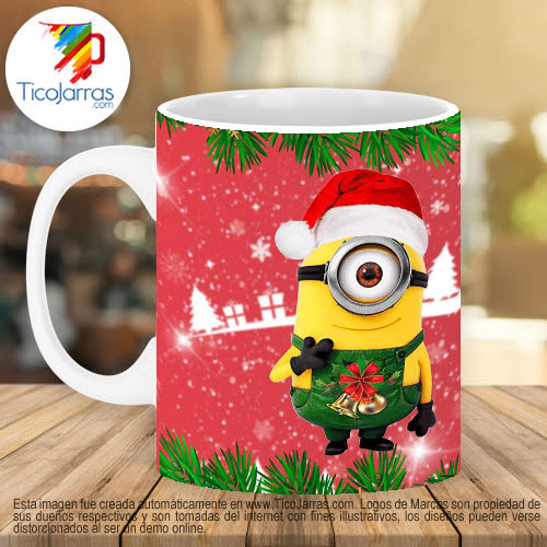 Jarras Personalizadas Feliz Navidad Minions