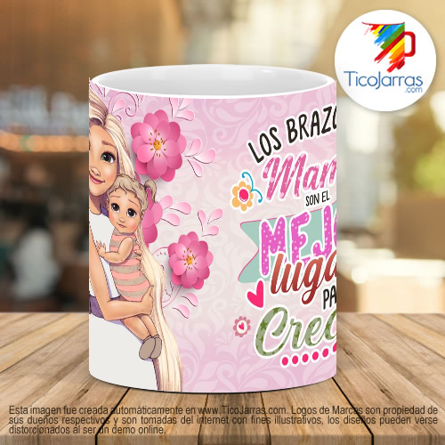 Tazas Personalizadas Los brazos de mamá son el mejor lugar para crecer