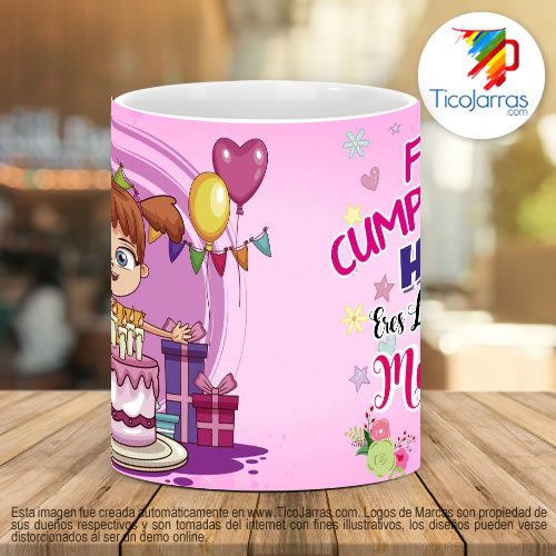 Tazas Personalizadas Feliz Cumpleaños HIJA eres la mejor