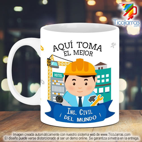 Tazas Personalizadas en Costa Rica Profesión, El Mejor Ingeniero Civil