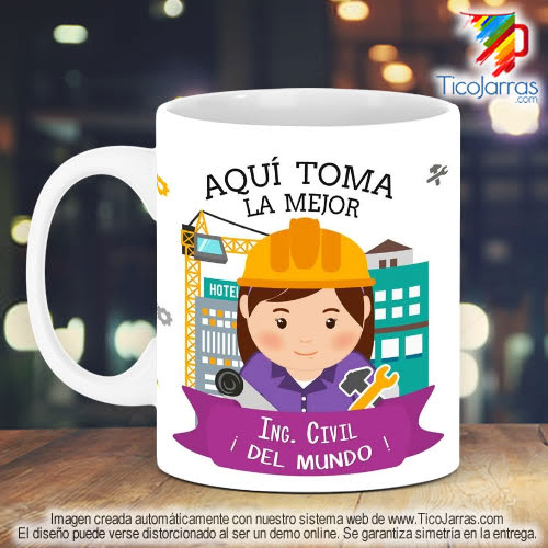 Tazas Personalizadas en Costa Rica Profesión, La Mejor Ing. Civil del Mundo