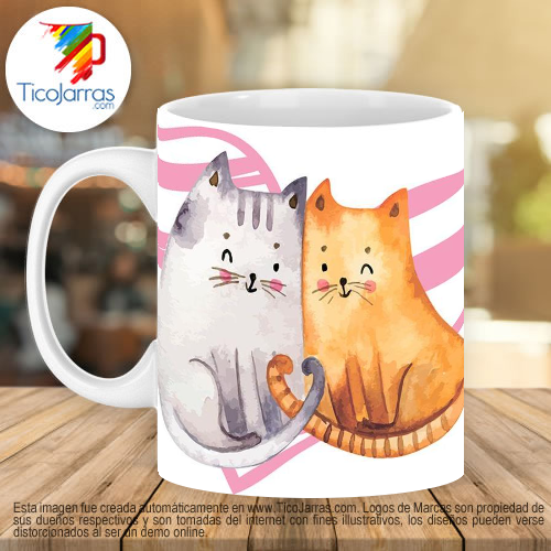 Jarras Personalizadas Taza Love gatitos