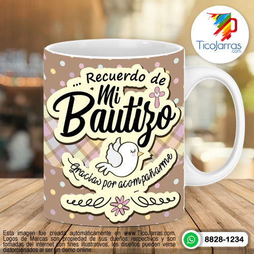 Tazas Personalizadas en Costa Rica Recuerdo de mi Bautizo