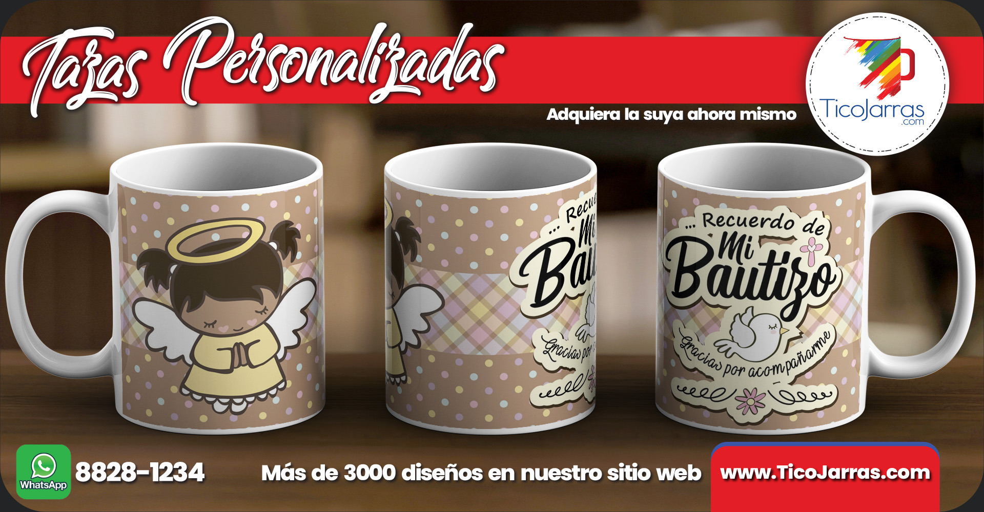 Tazas Personalizadas Recuerdo de mi Bautizo