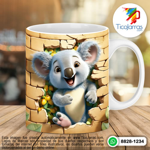 Tazas Personalizadas en Costa Rica Koala 3D