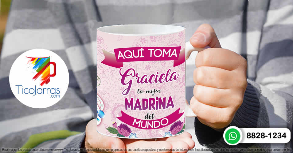 Tazas Personalizadas en Costa Rica La mejor madrina del mundo, taza con nombre personalizado