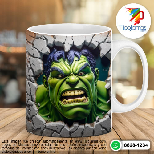 Tazas Personalizadas en Costa Rica Hulk 3D