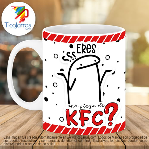 Jarras Personalizadas Eres una pieza de KFC por que estas para chuparse los dedos