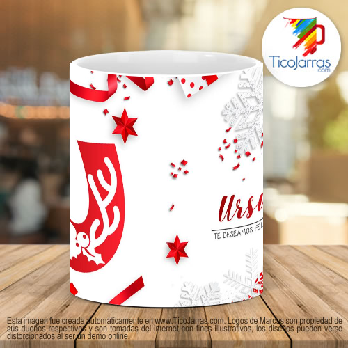Tazas Personalizadas Taza Navideña con letra U