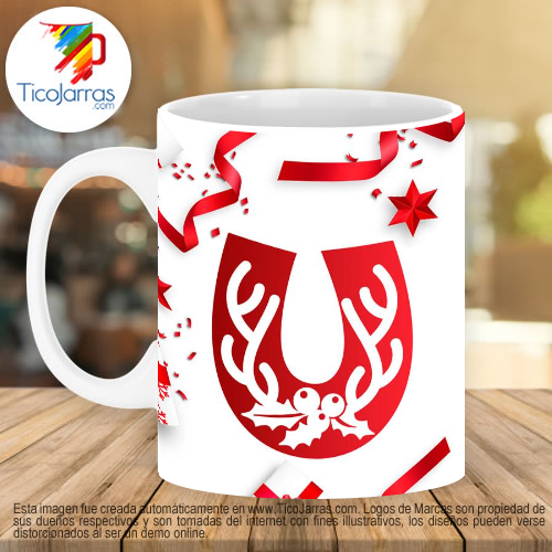 Tazas Personalizadas en Costa Rica Taza Navideña con letra U