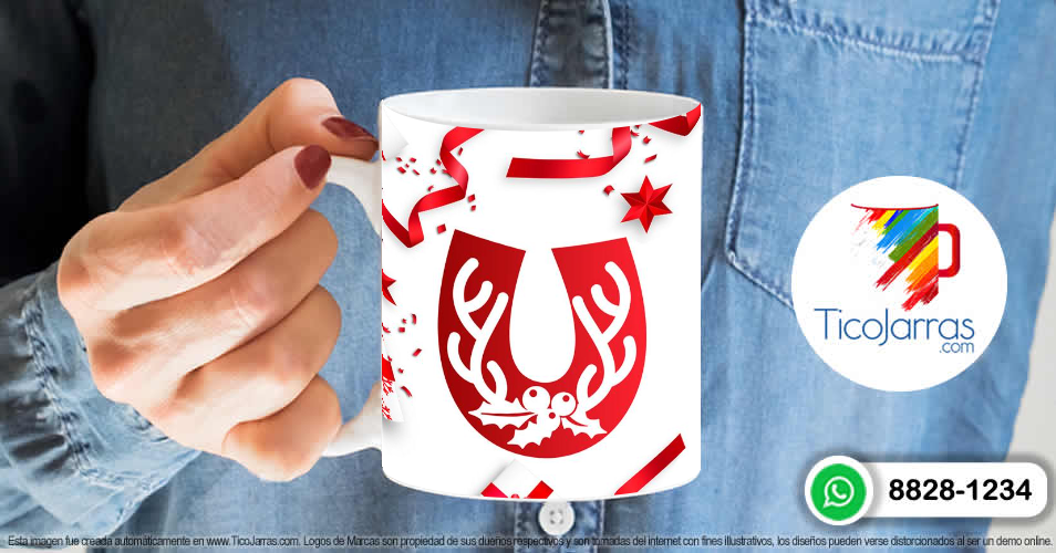 Artículos Personalizados Taza Navideña con letra U