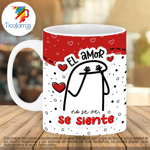 Jarras Personalizadas El amor no se ve se siente por eso te manoseo