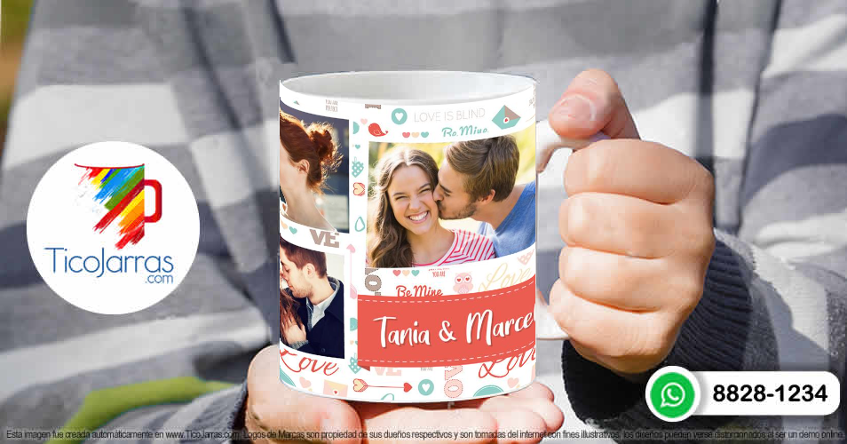 Tazas Personalizadas en Costa Rica Love 4 fotos y nombre