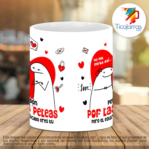 Tazas Personalizadas Flork - Perdón por la peleas pero el equivocado eres tú