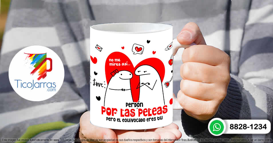 Tazas Personalizadas en Costa Rica Flork - Perdón por la peleas pero el equivocado eres tú