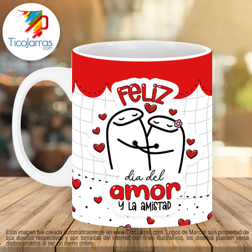 Jarras Personalizadas Feliz dia del amor y la amistad, te amo