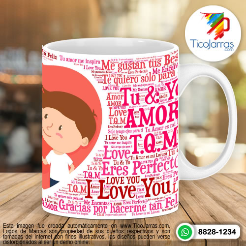 Tazas Personalizadas en Costa Rica I love you me encantas