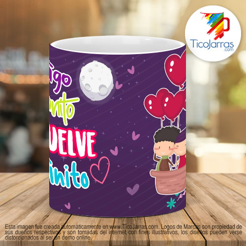 Tazas Personalizadas Contigo lo bonito se vuelve infinito