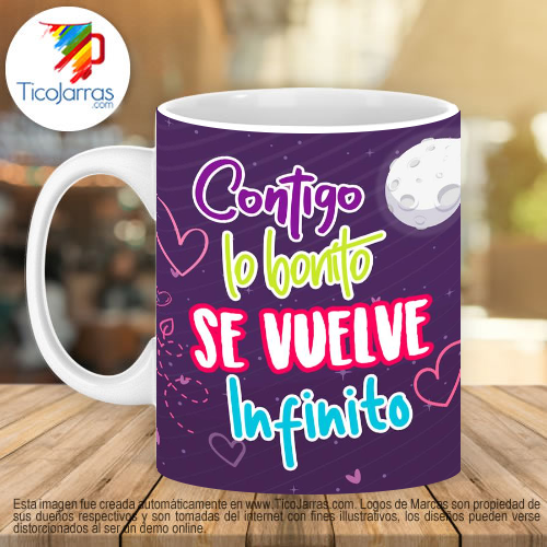 Jarras Personalizadas Contigo lo bonito se vuelve infinito