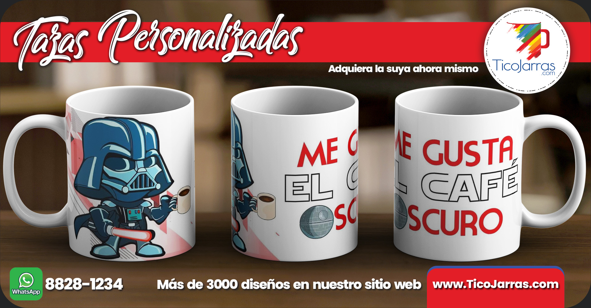 Tazas Personalizadas Me gusta el café oscuro Star Wars