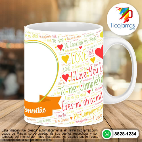 Tazas Personalizadas en Costa Rica taza Te amo eres mi otra mitad, con foto personalizada