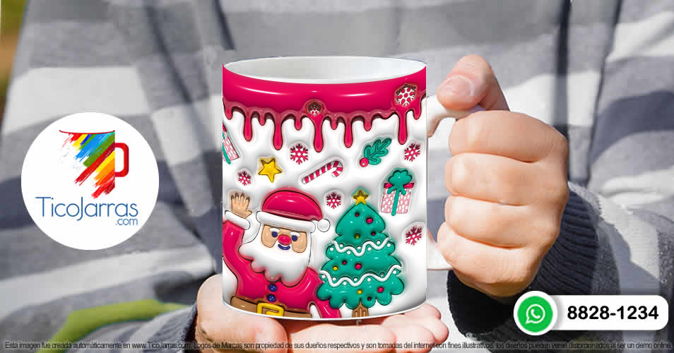 Tazas Personalizadas en Costa Rica Santa y arbol de navidad