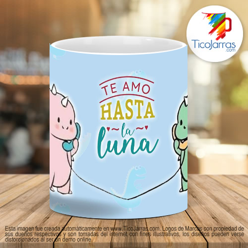 Tazas Personalizadas Te amo hasta la luna