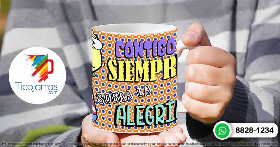Tazas Personalizadas en Costa Rica Contigo Siempre sobra la Alegria