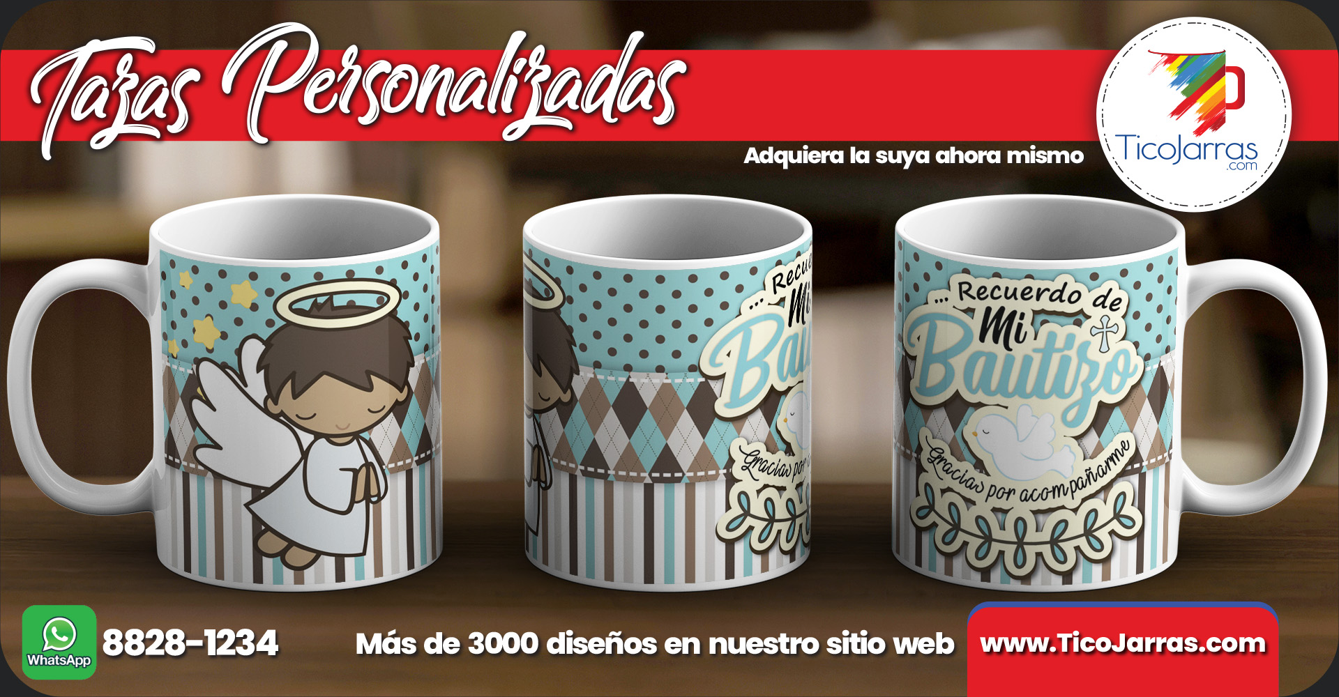 Tazas Personalizadas Recuerdo de mi bautizo