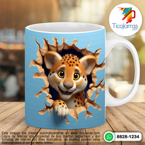 Diseños Personalizadas Tasa con cara de tigre pequeño