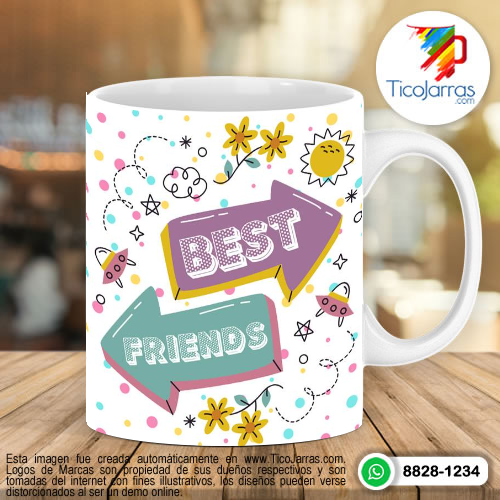 Tazas Personalizadas en Costa Rica Día de la Amistar, Best Friends