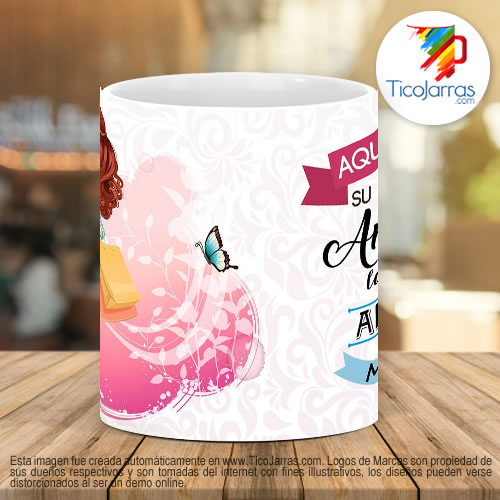 Tazas Personalizadas Aquí toma su café la mejor amiga del mundo