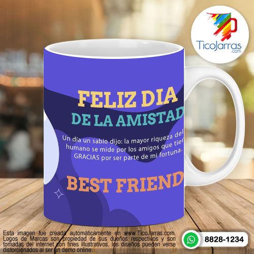 Tazas Personalizadas en Costa Rica Feliz Día de la Amistad