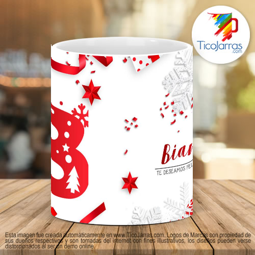 Tazas Personalizadas Taza Navideña con letra B