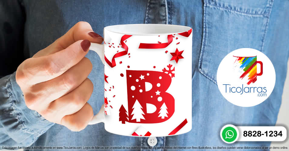 Artículos Personalizados Taza Navideña con letra B