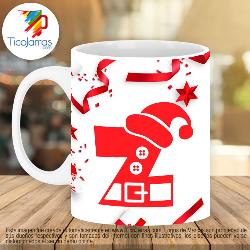 Taza Navideña con letra Z 