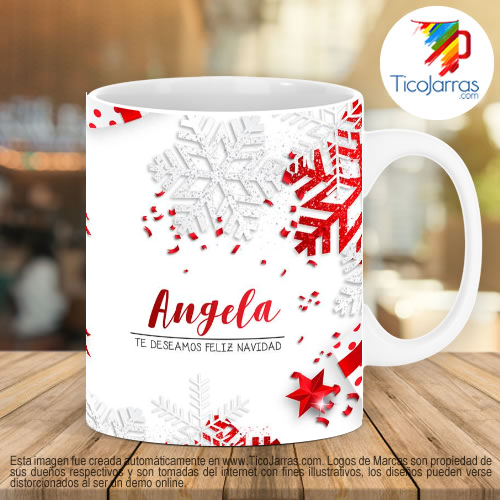 Diseños Personalizadas Taza Navideña con letra A