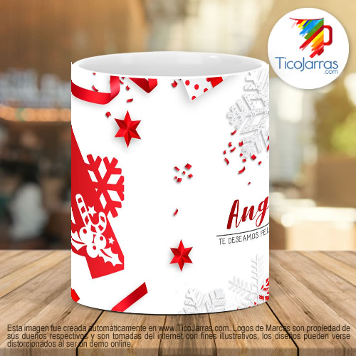 Tazas Personalizadas Taza Navideña con letra A