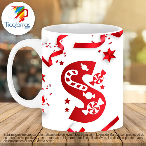 Tazas Personalizadas en Costa Rica Taza Navideña con letra S