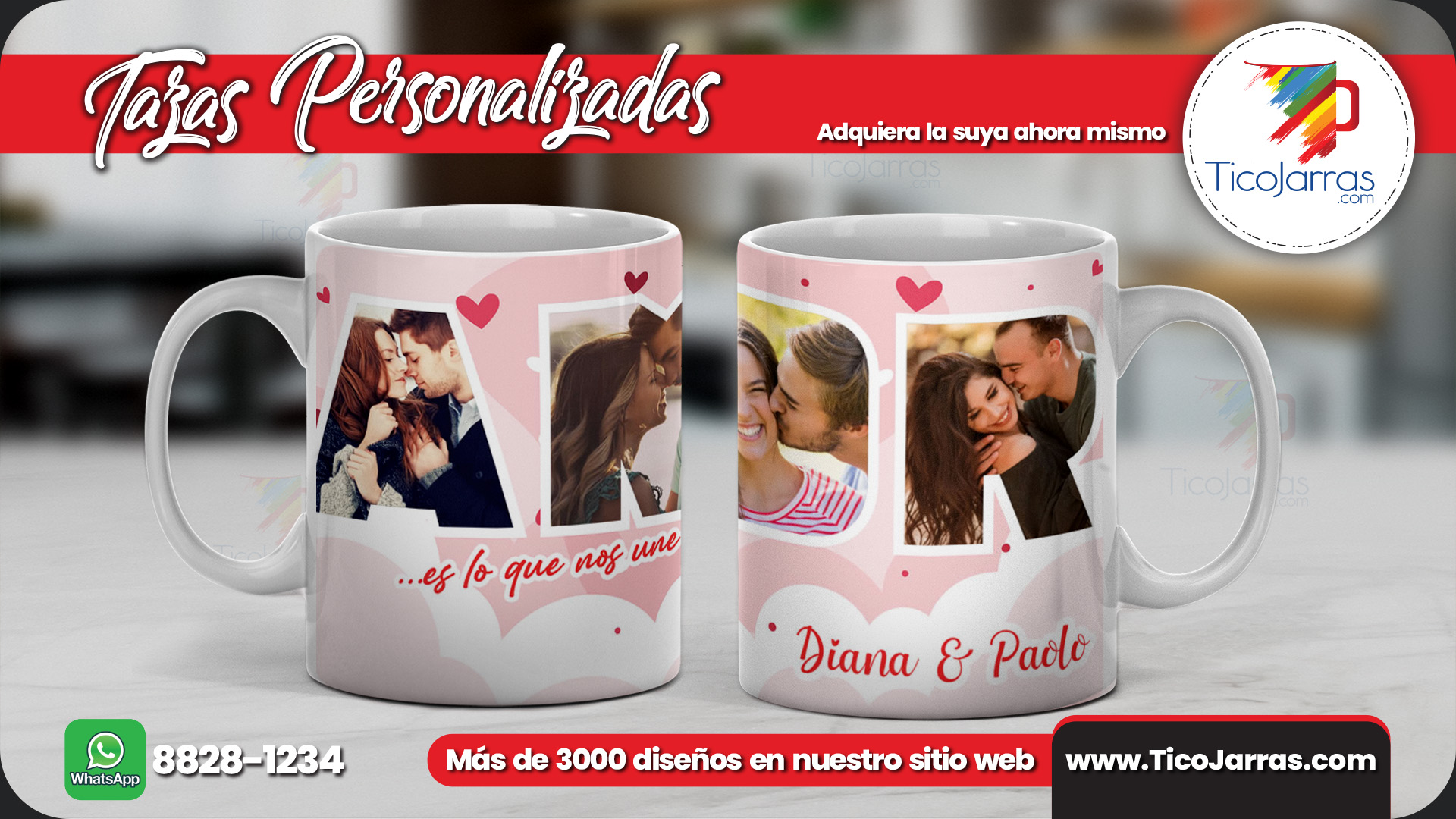 Tazas Personalizadas Amor, es lo que nos une cada día