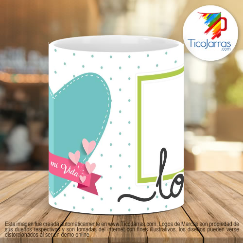 Tazas Personalizadas Te amo mi vida - love - con foto