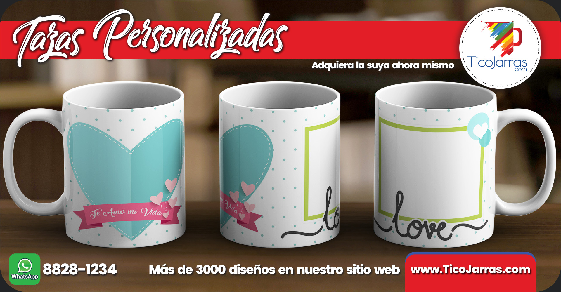 Tazas Personalizadas Te amo mi vida - love - con foto