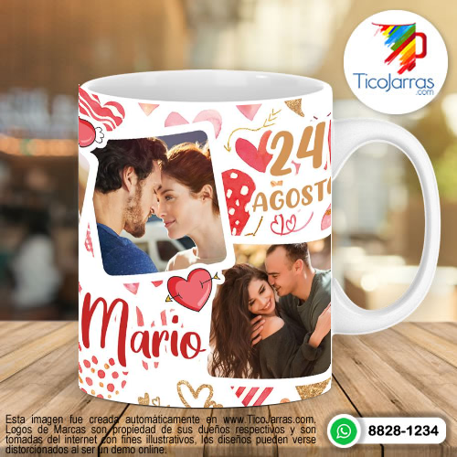 Tazas Personalizadas en Costa Rica Amor verdadero, 3 fotos, nombre