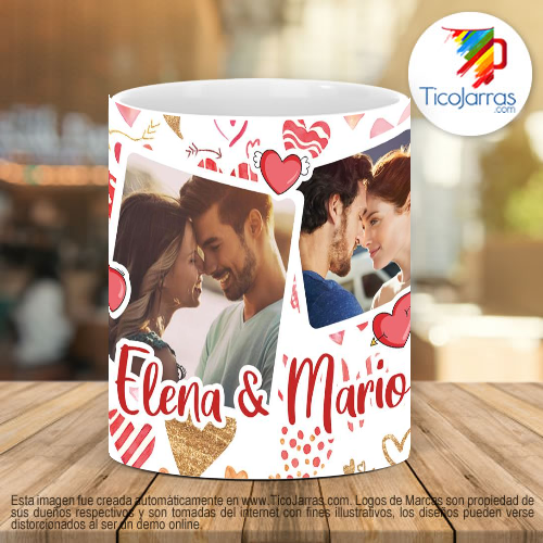 Tazas Personalizadas Amor verdadero, 3 fotos, nombre