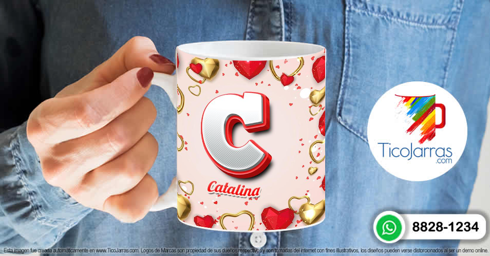 Artículos Personalizados Taza con letra C, Taza con nombre personalizado, tema amor